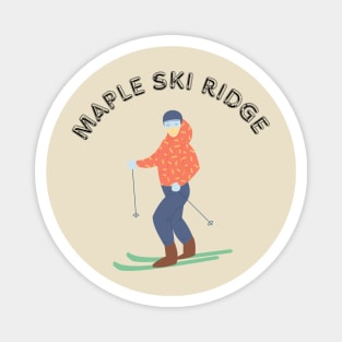 Skiing in Maple Ski Ridge Magnet